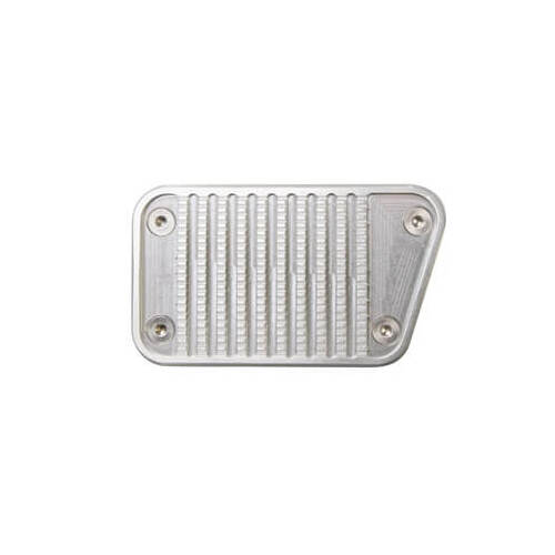 Scott Drake Classic Pedal Pads, Brake Pedals Position, Rectangle, Aluminum, Clear Anodized, Manual Brakes, Each