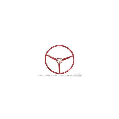 Scott Drake Classic Steering Wheel, 3-Spoke, Plastic, 1965 For Ford Mustang, Bright Red, Each