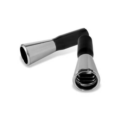 Scott Drake Classic Exhaust Tips, Single, Trumpet Shape, Clamp-on, Stainless, Polished, 2.0 in. Inlet, Economy Version, For Ford, Pair