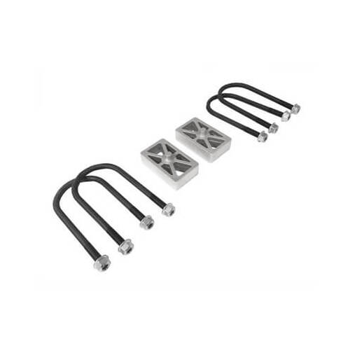 Scott Drake Classic Leaf Spring Blocks, Rear-End Lowering, Aluminum, 1.00 in. Block Thickness, U-bolts, For Ford, Kit