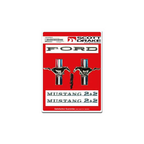 Scott Drake Classic Emblem, Fastback, 6 Cyl., 1965-1966 For Ford Mustang, Fastback, 6 Cyl., Set