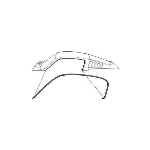 Roof Side Rail Gasket, 1965-1966 Ford Mustang, Each