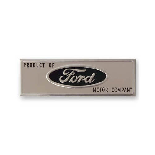Scott Drake Classic Emblem, Door Sill, Natural/Black, For Ford Oval Logo, For Ford, Each
