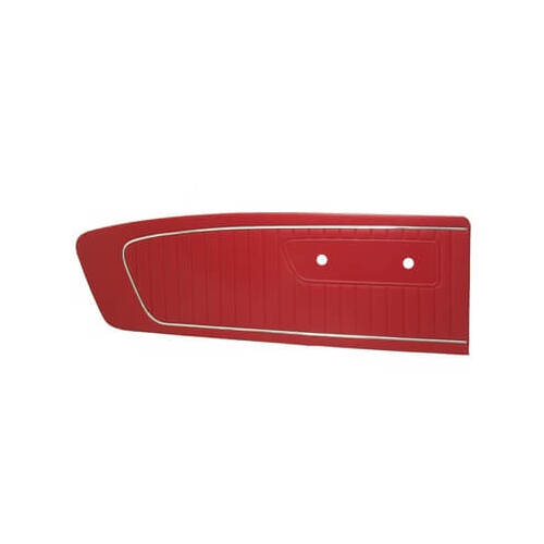 Scott Drake Classic Door Panels, Deluxe, Full Door, Vinyl, 64-65 For Ford Mustang, Red, Pair