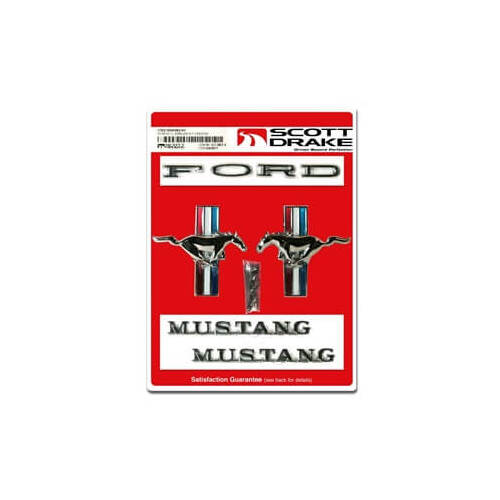 Scott Drake Classic Emblem, 6 Cyl, 1965-1966 For Ford Mustang, Coupe, Convertible, 6 Cyl, Kit