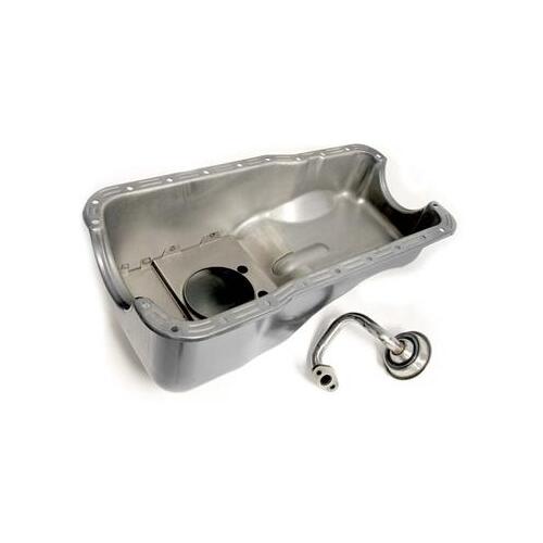 Scott Drake Classic Oil Pan, 6 qts. Capacity, Steel, Natural, Baffled, For Ford, 260, 289, 302, Each
