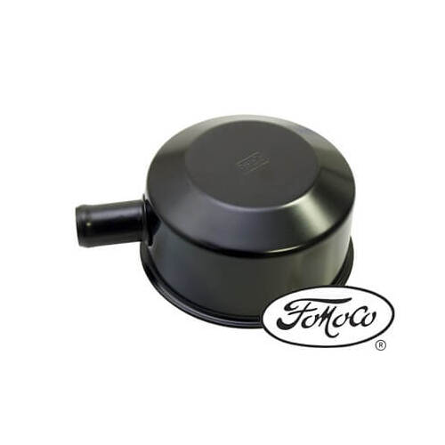 Scott Drake Classic Valve Cover Oil Cap, Round, Push-in, Steel, Black, FoMoCo Top Style, Vent Tube, For Ford, Each