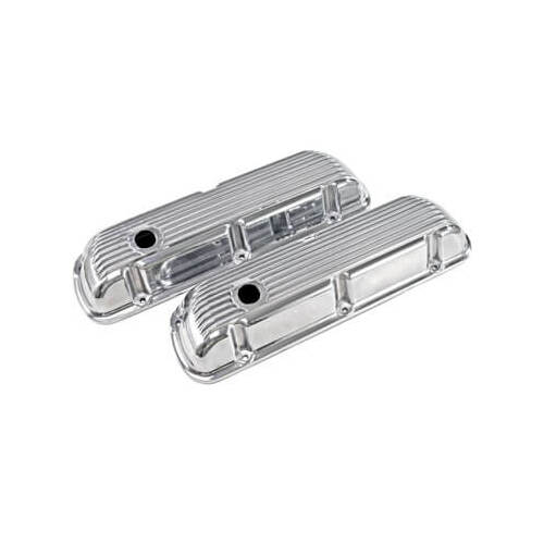 Scott Drake Classic Valve Cover, Cal Custom Aluminum-Finned Valve Covers, 1964-1973 For Ford Mustang, Each