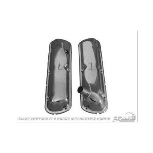 Scott Drake Classic Valve Covers, OEM Style, Steel, Chrome, For Ford, Pair