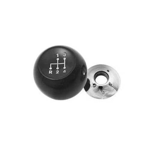 Scott Drake Classic Transmission Shift Knob, Manual, 4-speed, Round, Plastic, Black, For Ford, Each