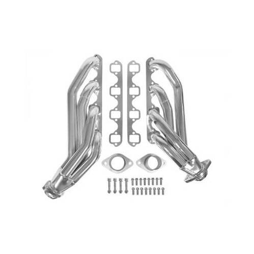Scott Drake Classic Headers, Shorty, Steel, Ceramic Coated, 1 5/8 in. Primary Tube Diameter, For Ford, 260, 289, 302, Pair