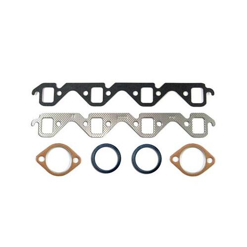 Scott Drake Classic Exhaust Manifold Gaskets, Composite, Rectangular Port, Pipe Flange Gaskets, For Ford, 260, 289, 302, Set