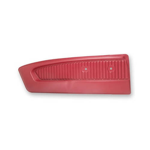 Scott Drake Classic Door Panels, Deluxe, Full Door, Vinyl, 65 For Ford Mustang, Bright Red, Pair