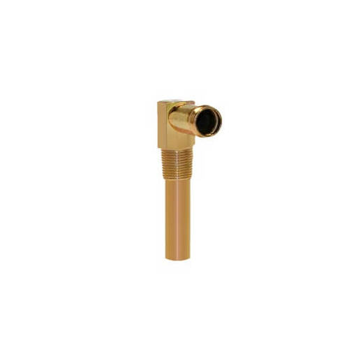 Scott Drake Classic Fitting, Heater Hose Elbow, 90 degree, Steel, Gold Iridited, 3/8 in. NPT Male Threads, 5/8 in. Nipple, Each