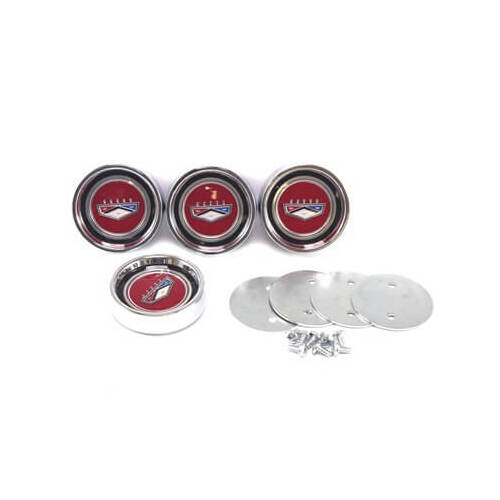 Scott Drake Classic Wheel Cap, 1966 Falcon/Fairlane Styled Steel Hubcap, Set