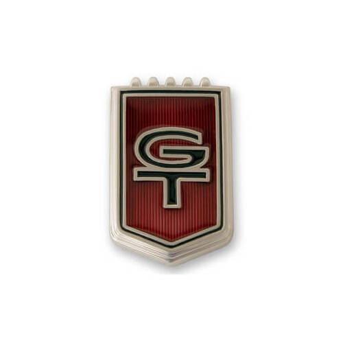 Scott Drake Classic Fender Emblem, Fender Emblem, GT Red, Pin-On, 1966 For Ford Mustang, Each