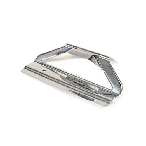 Scott Drake Classic License Plate Frame, License Plate Frame Polished Stainless Steel, 1966-1977 For Ford Bronco License Plate Frame Polished Stainles