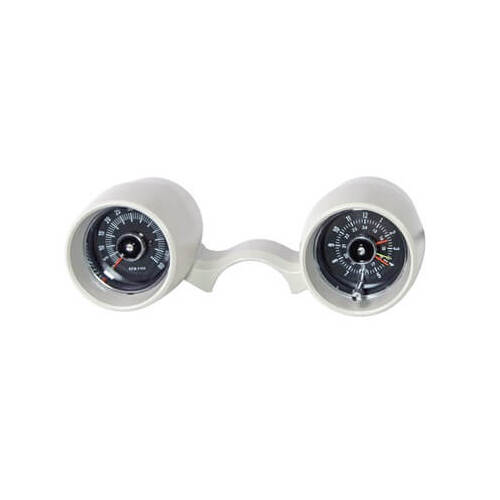Scott Drake Classic Instrument Cluster, 66 Rally Pac V8 6000Rpm White - Call For Availability, Each