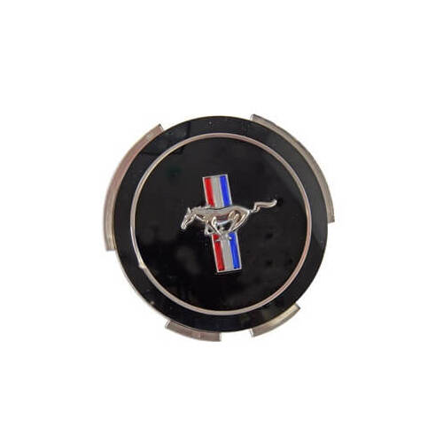 Scott Drake Classic Emblem, Hub Cap, Red/White/Blue/Black, Running Pony Logo, For Ford, Each