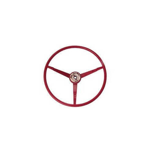 Scott Drake Classic Steering Wheel, 3-Spoke, Plastic, 1966 For Ford Mustang, Dark Red, Each