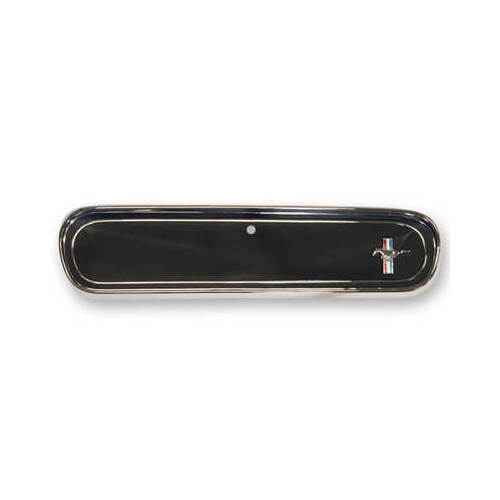 Scott Drake Classic Glove Box Door, Insert, Metal Backed, Black, For Ford, Pony Style, Each