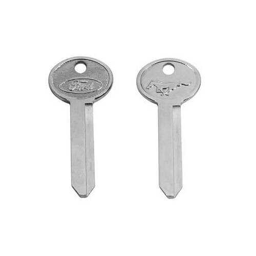 Scott Drake Classic Key, Blank, Classic Mustang, Trunk or Glove Box Key Type, For Ford Oval Logo, Pony Emblem, Each