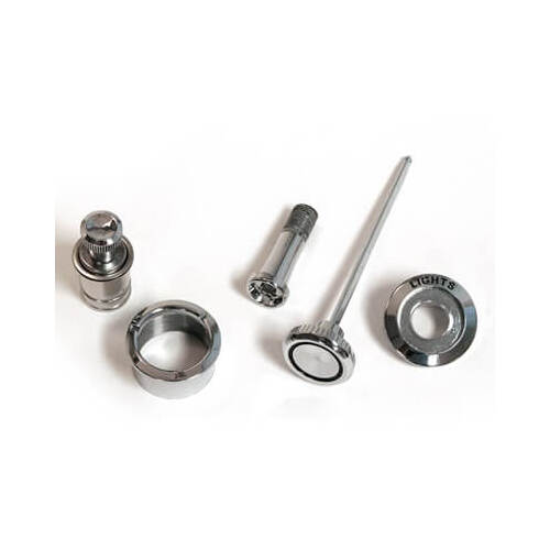 Scott Drake Classic Dash Knobs, Headlight, Wiper, Lighter, Chrome, For Ford, Kit