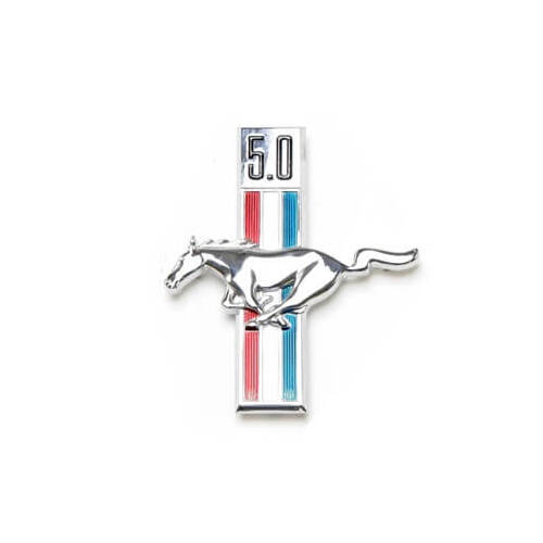 Scott Drake Classic Fender Emblem, 1965 Ford Mustang, Driver Side, Each