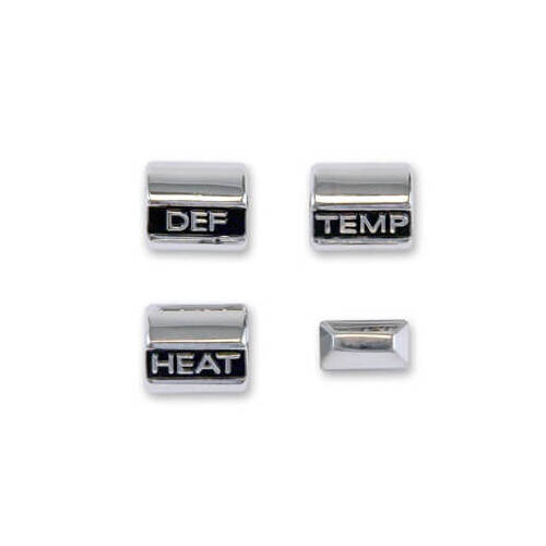 Scott Drake Classic Dash Knobs, Heater Control Type, Chrome, For Ford, Set