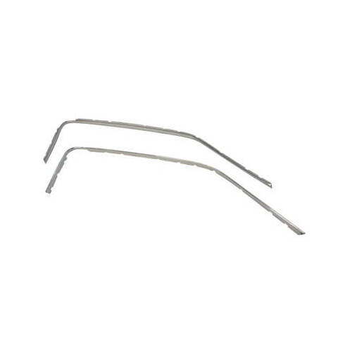 Scott Drake Classic Drip Rail Molding, 1967-68 Mustang Fastback Drip Rail Sash, Stainless Steel, Set of 2