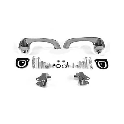 Scott Drake Classic Exterior Door Handle, Show-Quality Door Handles, Satin Chrome, 1967-1968 For Ford Mustang, Each