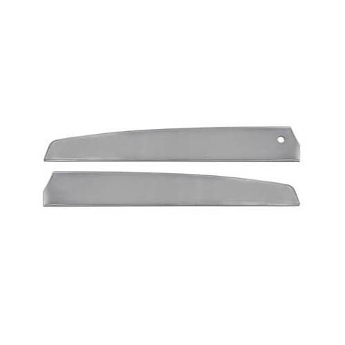 Scott Drake Classic Door Panel Insert, 1967 Mustang Deluxe Door Panel Inserts Brushed Aluminum, Set of 2