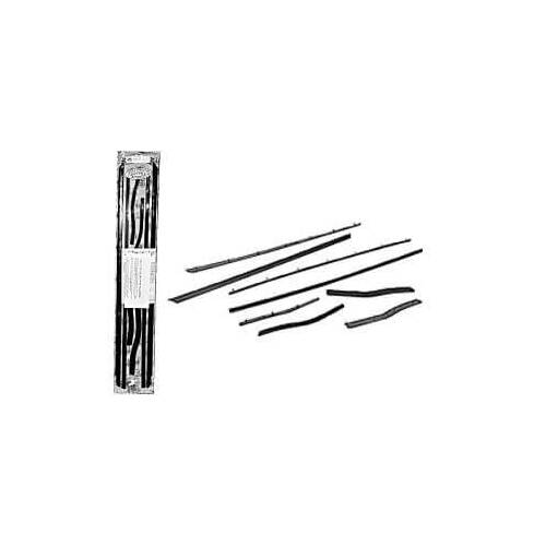 Scott Drake Classic Door Window Belt Weatherstrip Kit, 1967-1968 Ford Mustang, Convertible, Black, Set of 8