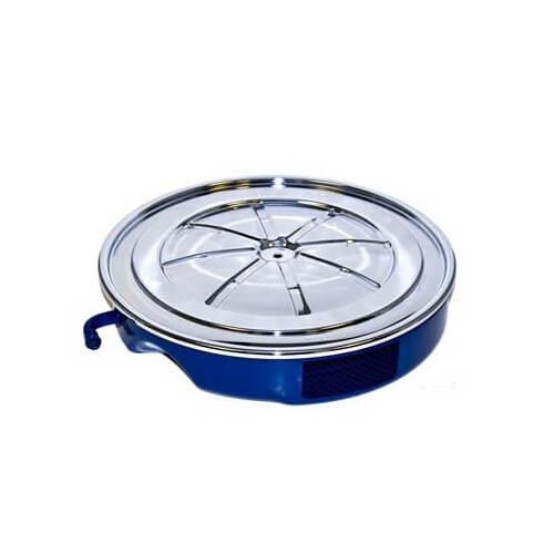 Scott Drake Classic Air Cleaner, Round, Chrome Lid, Blue Base, 390 GT Performance, With CA Tube, For Ford, Each