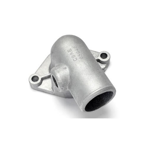 Scott Drake Classic Water Neck, 90 degree, Gasket Sealing Style, Aluminum, Natural, For Ford, Each