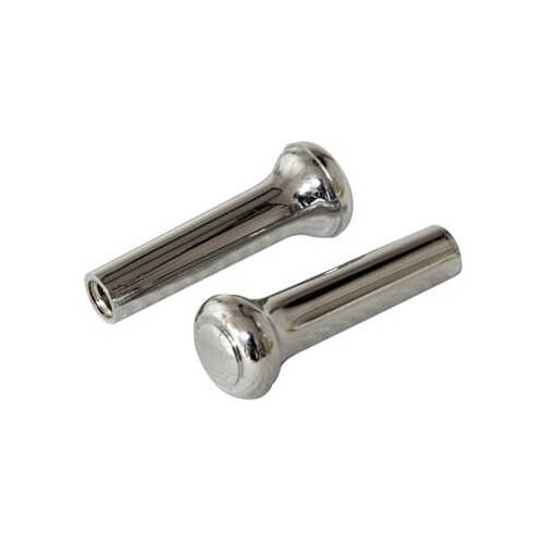 Scott Drake Classic Knobs, Door Lock, Mushroom Style, Thread-On. Plastic, Chrome, For Ford, Pair