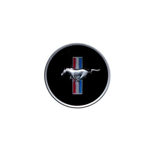 Scott Drake Classic Steering Wheel Emblem, 1968 Mustang Horn Panel Emblem With Classic Mustang Tri-Bar Logo, Each