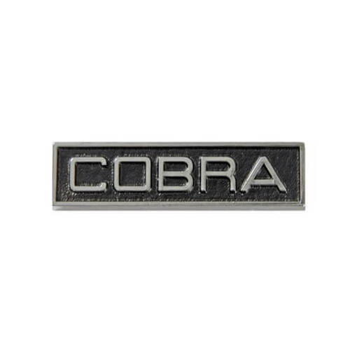 Scott Drake Classic Emblem, Fender/Roof, Chrome/Black, Cobra Script Logo, For Ford, Each