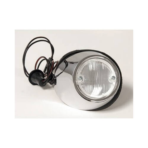 Scott Drake Classic Backup Lights, Stock Style, Clear Lens, Chrome Housing, Right, For Ford, Each