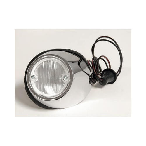 Scott Drake Classic Backup Lights, Stock Style, Clear Lens, Chrome Housing, Left, For Ford, Each