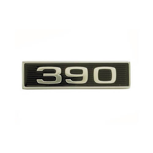 Scott Drake Classic Emblem, Hood Scoop, Chrome/Black, 390 Logo, For Ford, Each