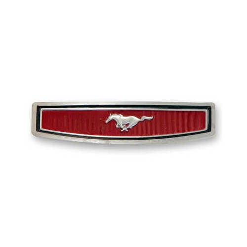 Scott Drake Classic Emblem, Steering Wheel, Chrome/Red/Black, Running Horse Logo, For Ford, Each