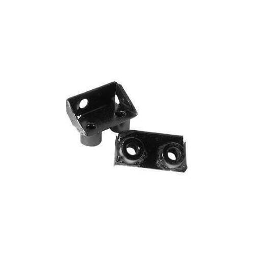 Scott Drake Classic Wings and Spoiler Components, Rear Spoiler Mounting Brackets, Steel, Black, For Ford, Mustang, Pair