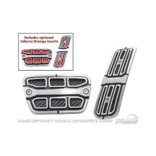 Drake Muscle Cars Accelerator and Brake Pedal Pad Set, 2010-2014 For Chevrolet Camaro, Aluminum, Each
