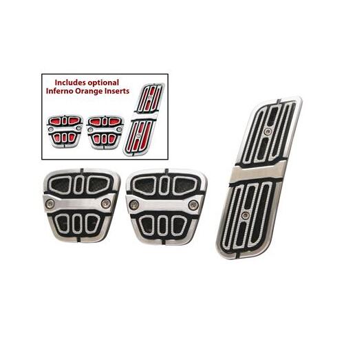 Drake Muscle Cars Pedal Pad Set, 2010-2014 For Chevrolet Camaro, Aluminum, Each