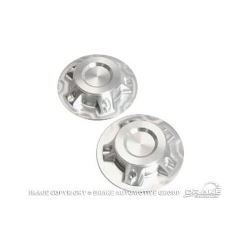 Drake Muscle Cars Suspension Strut Mount Cap, 2010-2014 For Chevrolet Camaro, Aluminum, Silver, Pair