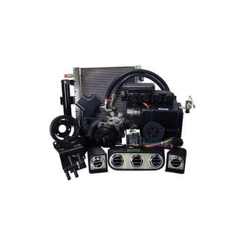 Scott Drake Classic Air Conditioning Kit, Hurricane, Underdash Vents Style, Pump and Pulley, Drier, Control Panel, For Ford, Kit