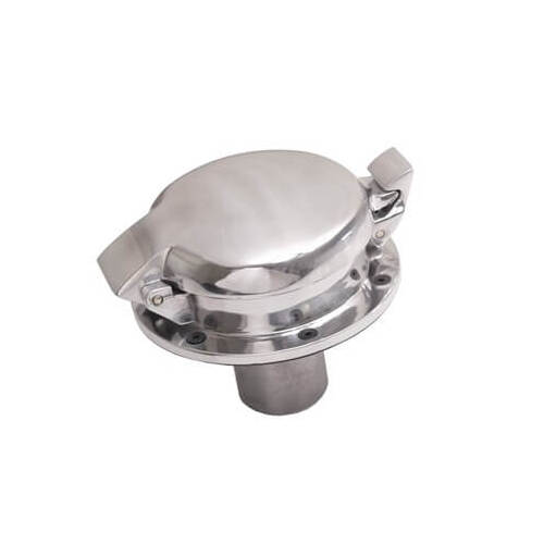 Scott Drake Classic Fuel Tank Cap, Lemans-Style Gas Door, Aluminum, Polished, For Ford, Kit