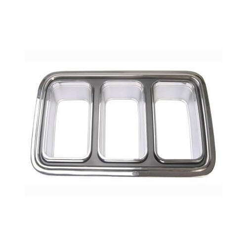 Scott Drake Classic Taillight Bezel, Replacement, Passenger Side, Factory Reproduction, Chrome Finish, For Ford, Each