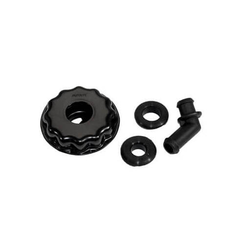 Scott Drake Classic Valve Cover Oil Cap, Round, Twist-in, Steel, Black, Autolite Top Style, PCV Elbow, For Ford, Each